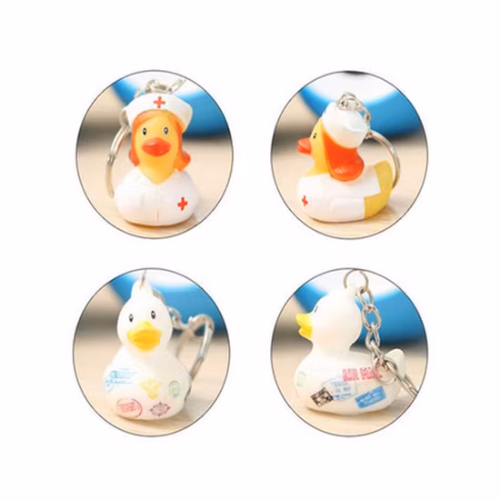 Porte-clés professionnel de jouets de canard en caoutchouc