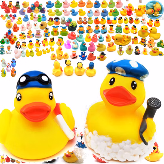 Enfant classique en plastique PVC douche clignotant éclairer jouet de bain canard en caoutchouc